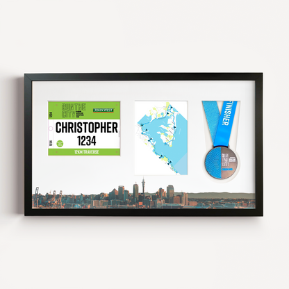 Auckland Medal, Race Map & Bib Display Frame - Official