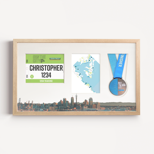 Auckland Medal, Race Map & Bib Display Frame - Official