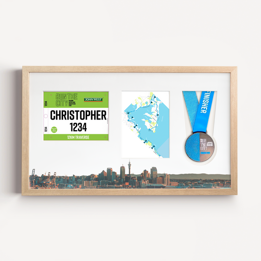 Auckland Medal, Race Map & Bib Display Frame - Official