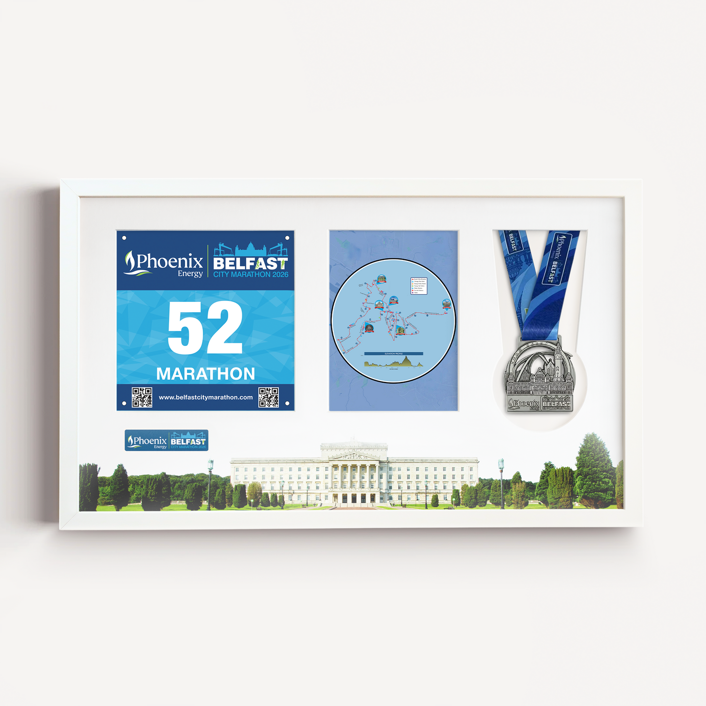 Belfast Medal, Race Map & Bib Display Frame - Official