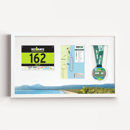 Cairns Medal, Race Map and Bib Display Frame - Official