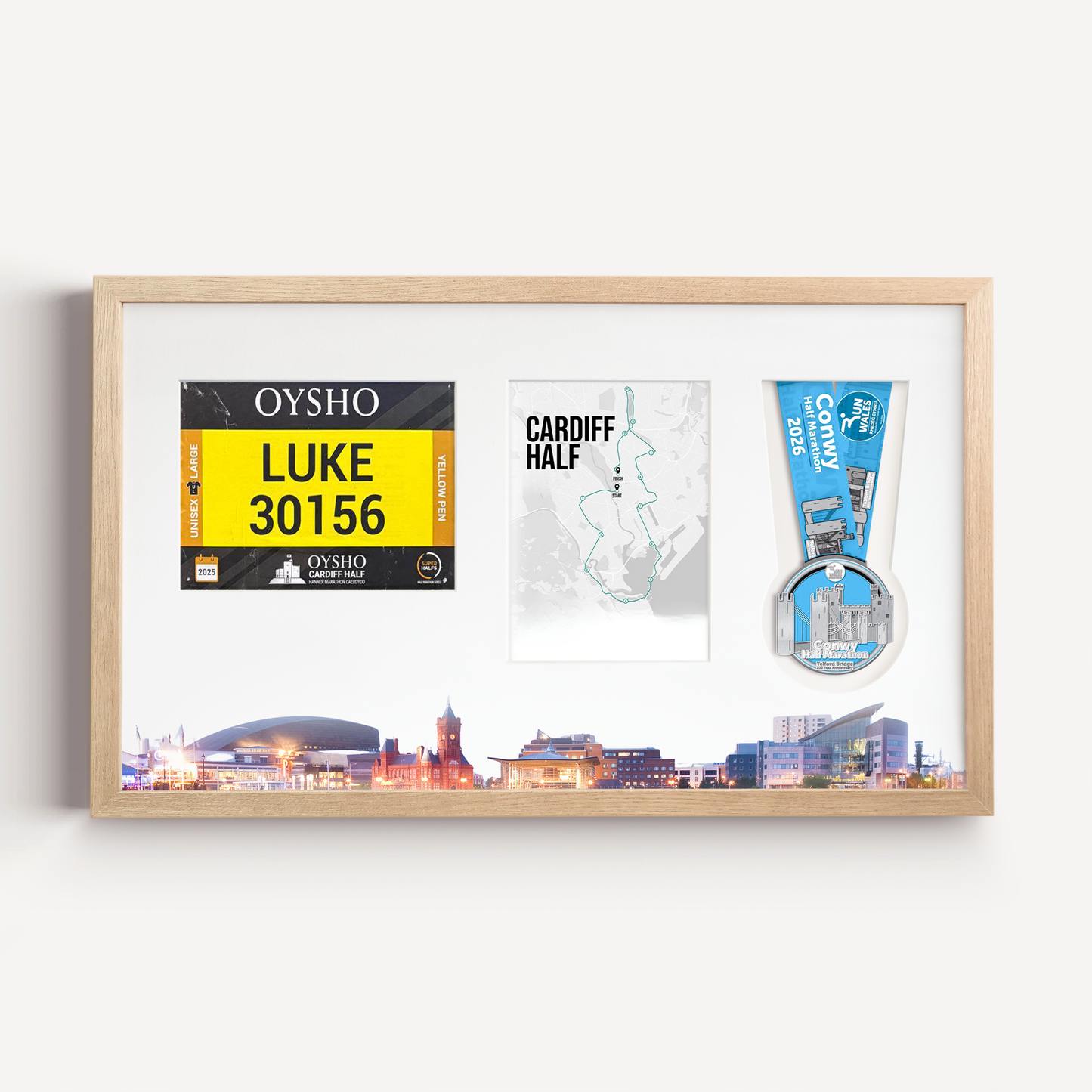 Cardiff Medal, Race Map & Bib Display Frame - Official