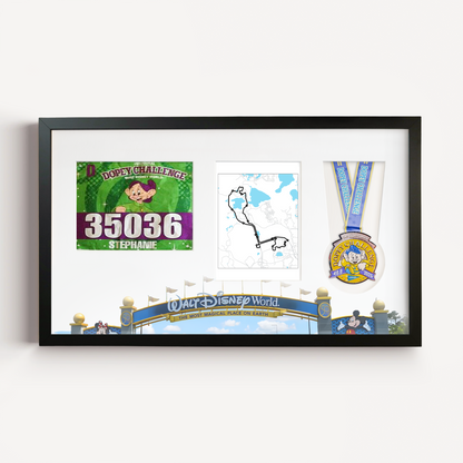 Disney Medal, Race Map & Bib Display Frame - Official