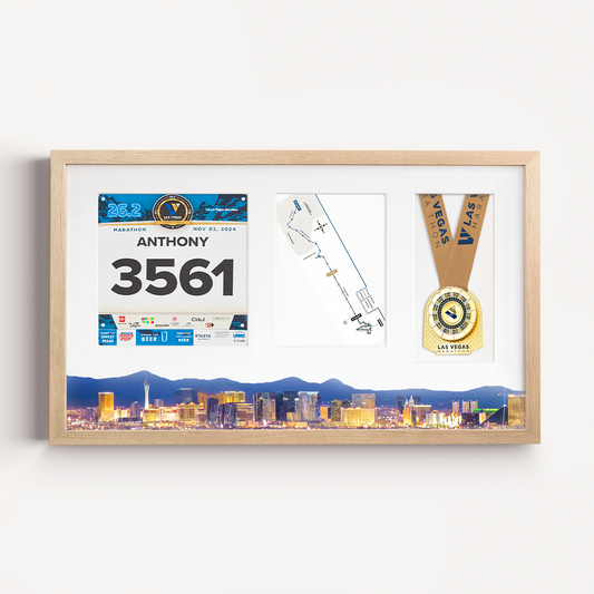 Las Vegas Medal, Race Map & Bib Display Frame - Official