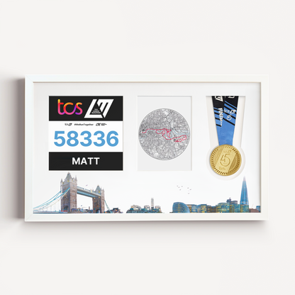 London Medal, Race Map & Bib Display Frame - Official