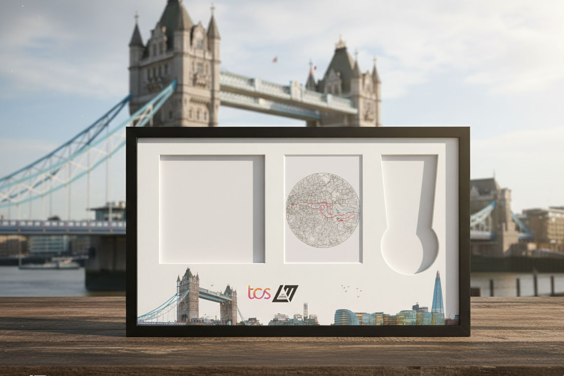 TCS London Marathon Medal, Map & Bib Display Frame - The Original