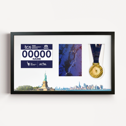 New York City Medal, Race Map & Bib Display Frame - Official