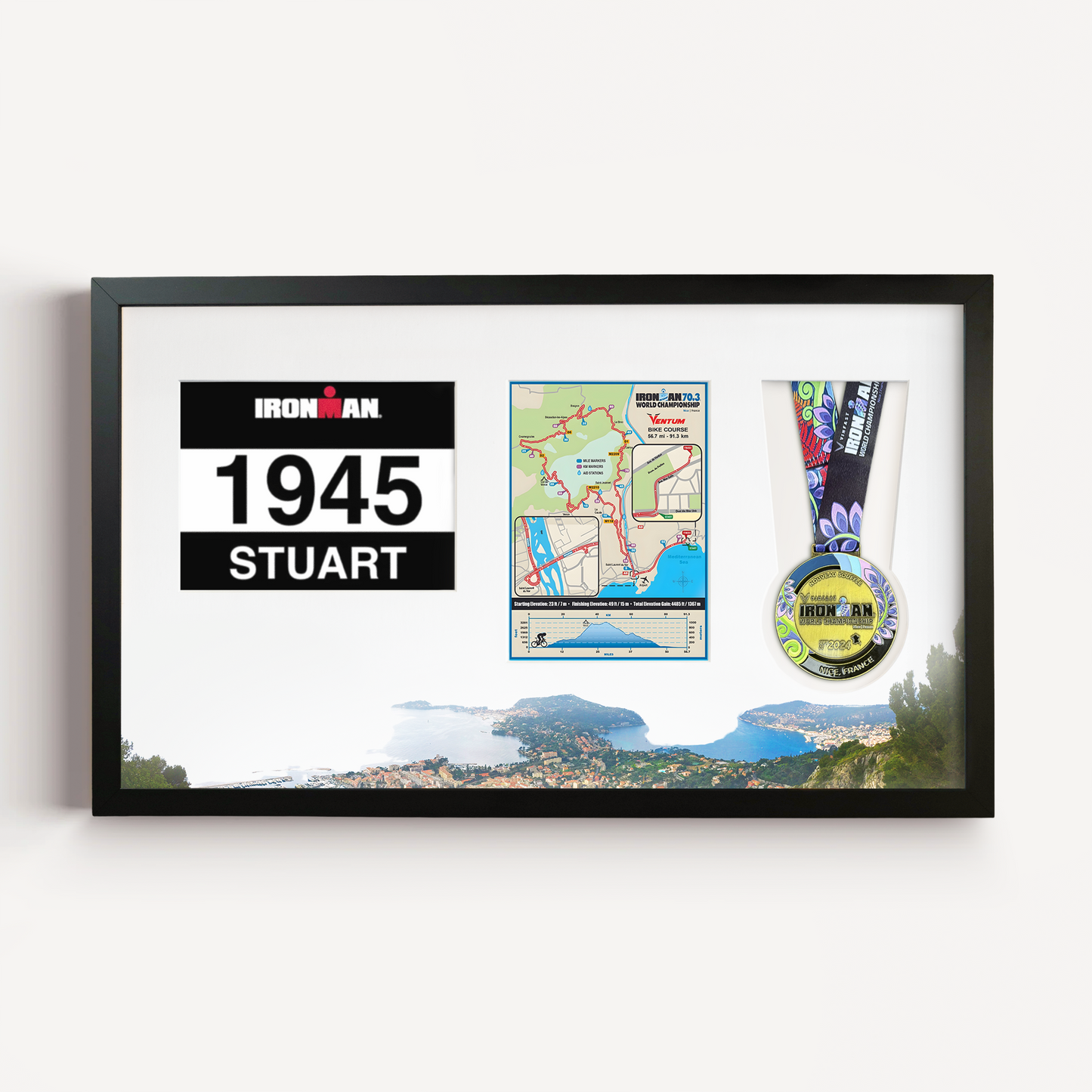 Nice France Medal, Photo and Bib Display Frame - Official