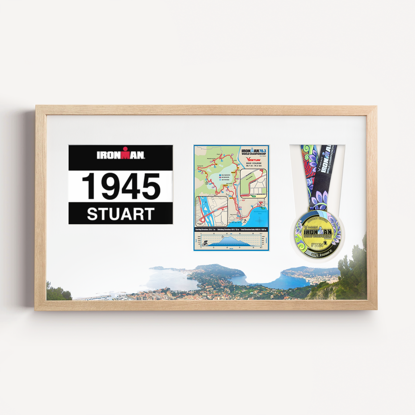 Nice France Medal, Photo and Bib Display Frame - Official