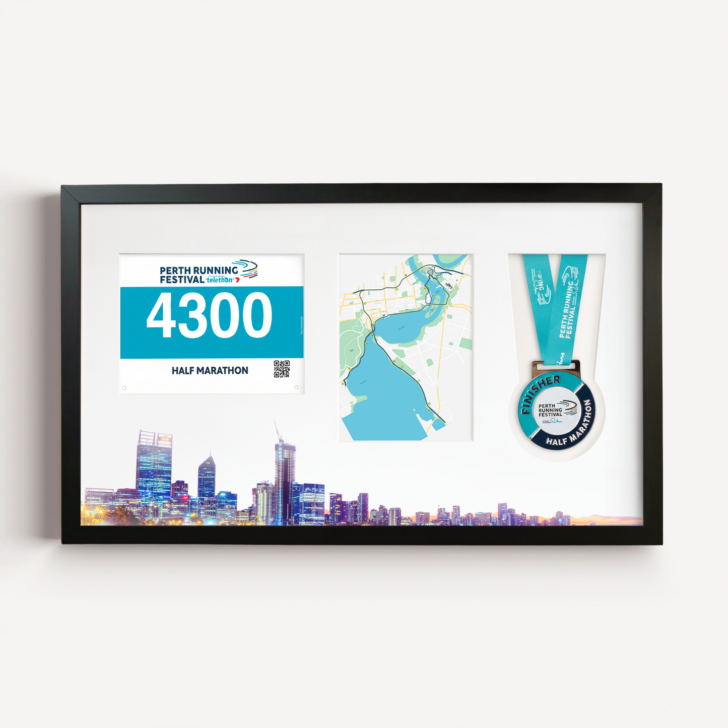 Perth Medal, Race Map & Bib Display Frame - Official
