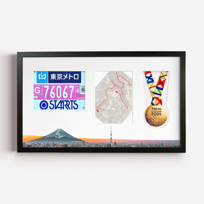 Tokyo Medal, Race Map & Bib Display Frame - Official