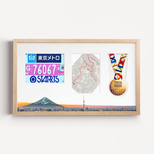 Tokyo Medal, Race Map & Bib Display Frame - Official