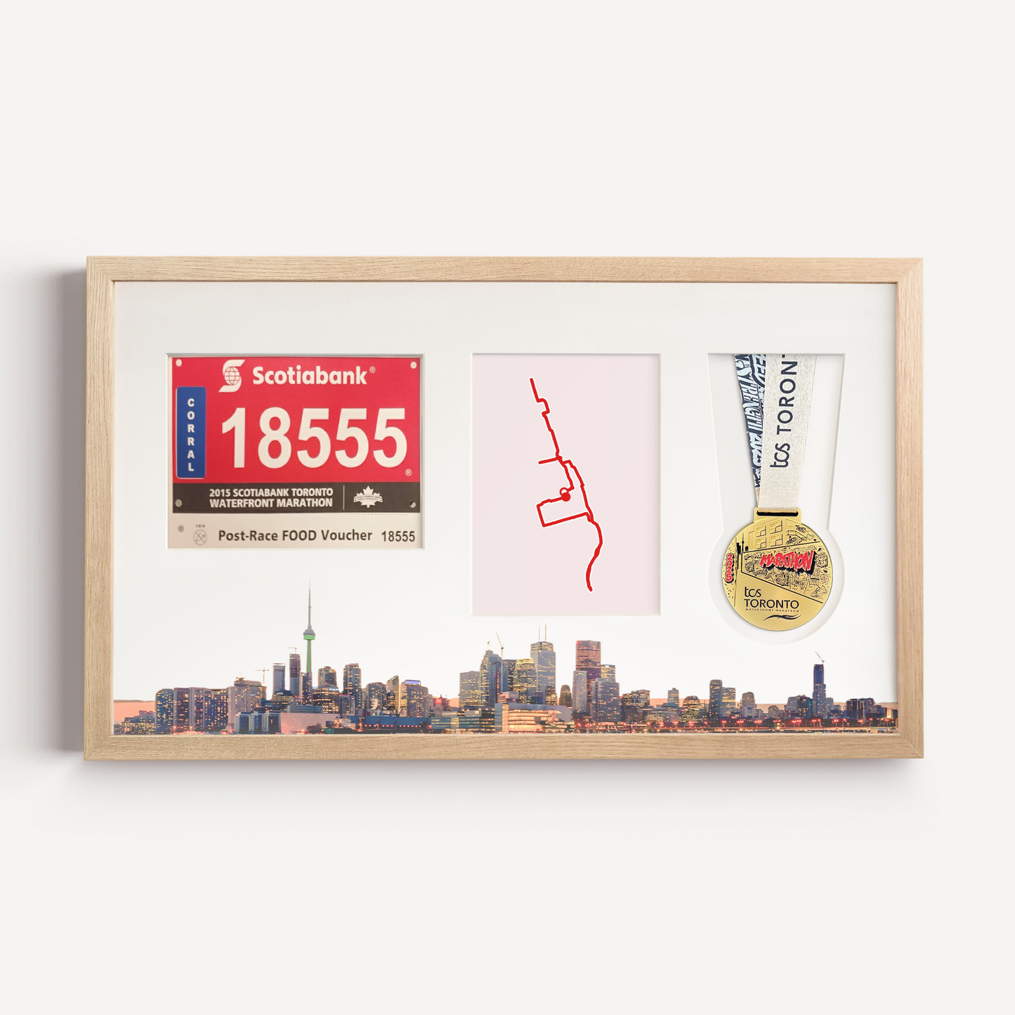 Toronto Medal, Race Map & Bib Display Frame - Official