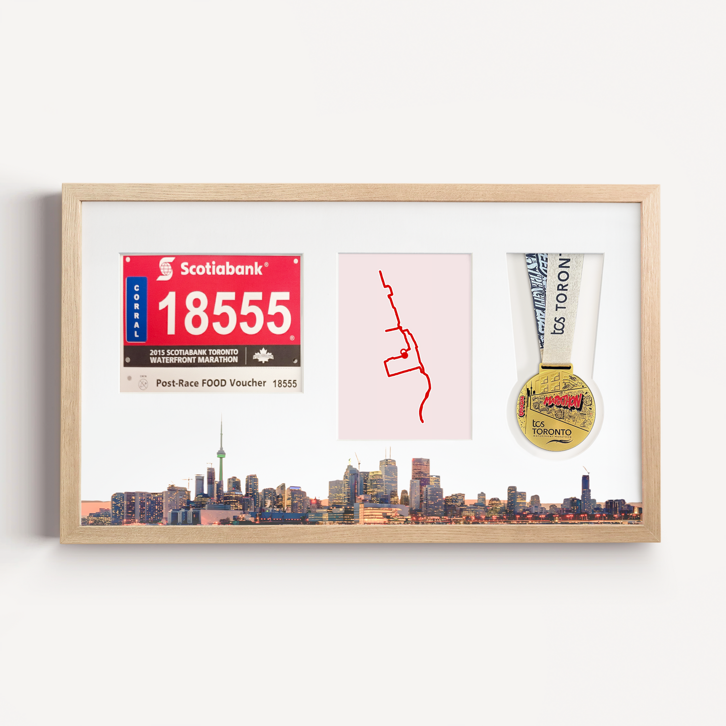 Toronto Medal, Race Map & Bib Display Frame - Official