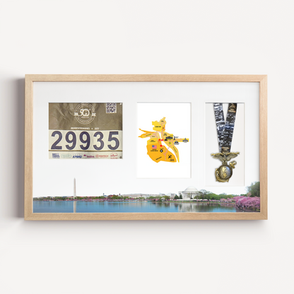 Washington DC Medal, Race Map & Bib Display Frame - Official